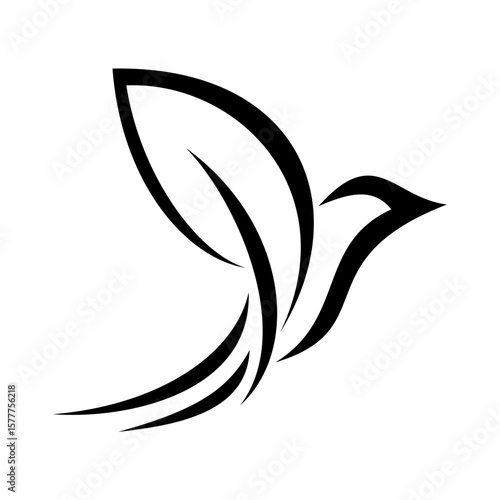 leaf bird logo vector