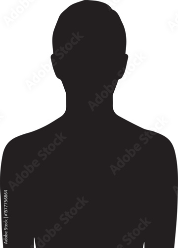 Vector art of silhouette of a persons head and shoulders, representing anonymity isolated on transparent background