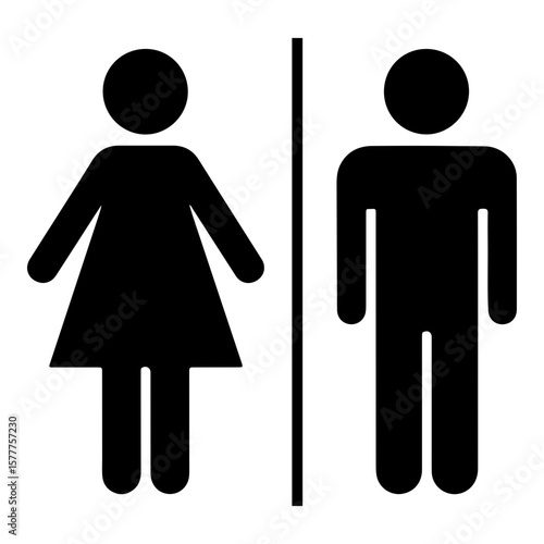 icon toilet, restroom symbol icon for male and female representing public toilet facilities
