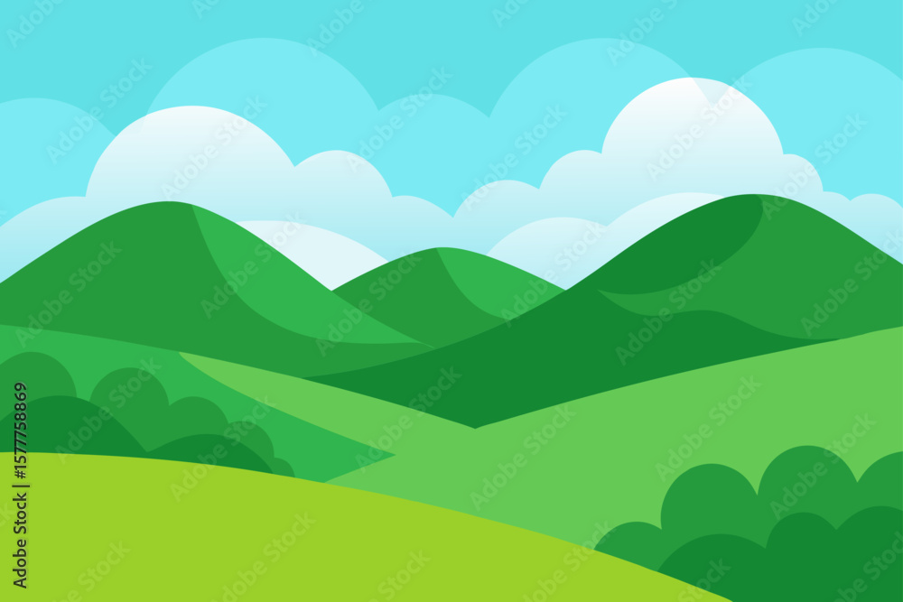 Clean Green Hills for Eco Themed Background Design Clean Green Hills for Eco Themed Background Design