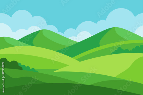 Clean Green Hills Nature Background for Eco Theme