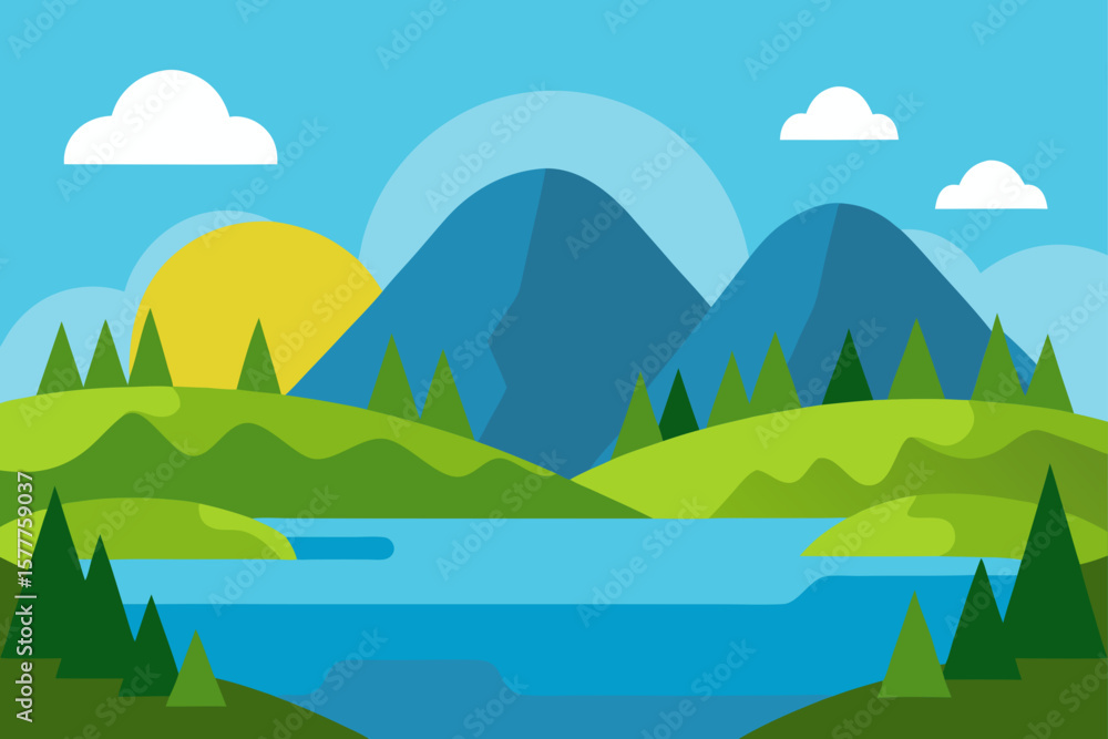 Fototapeta premium Overcast Mountain Layers with Misty Atmosphere