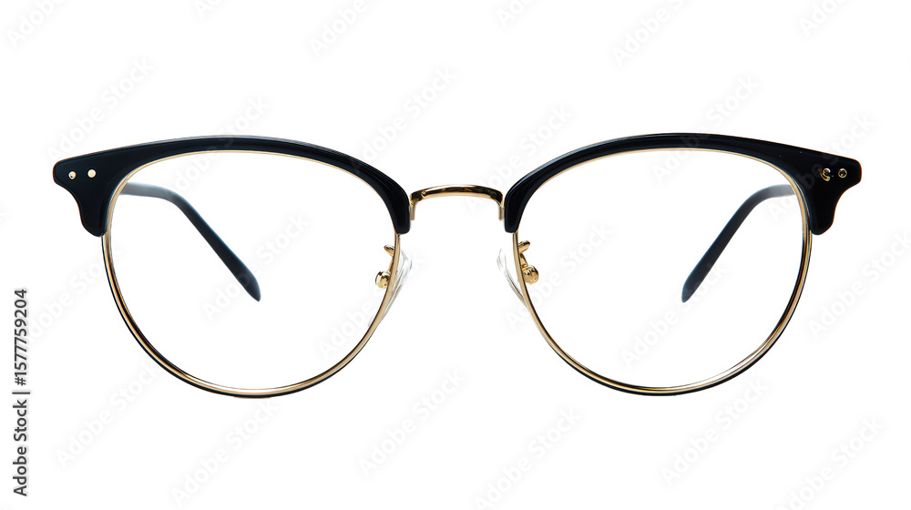Fototapeta premium Pair of eyeglasses background isolated on a Transparent background, PNG file.