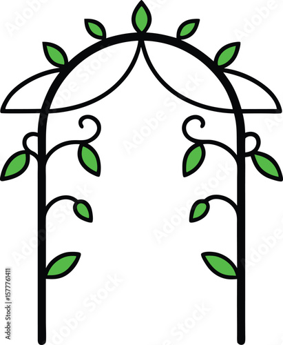 garden trellis with vines 