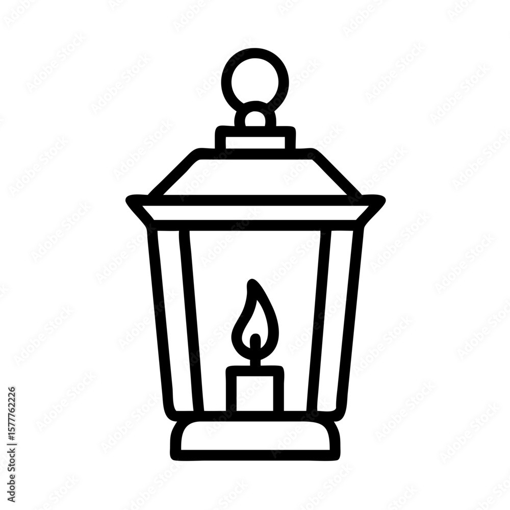 Lantern with candle illuminating warm light for Christmas decoration Lantern with candle illuminating warm light for Christmas decoration