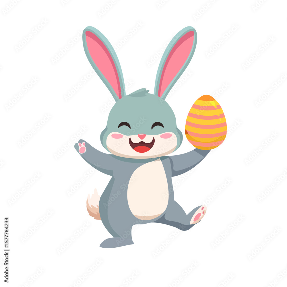 Obraz premium Easter Bunny with Easter Egg Isolated on a Transparent Background
