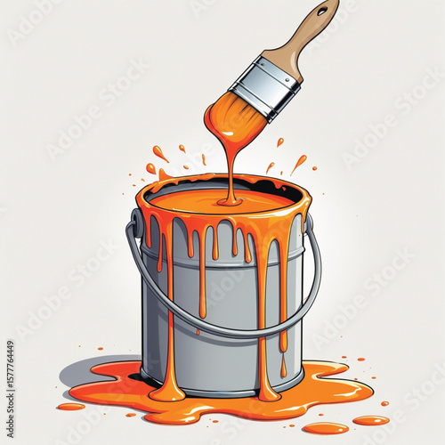 paint can and brush