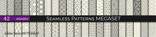 seamless geometric arabic pattern set, islamic background 