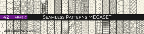 seamless geometric arabic pattern set, islamic background 