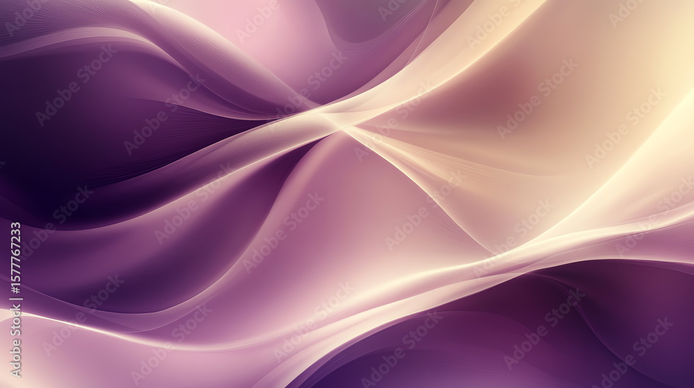 Fototapeta premium Smooth flowing background in rich mauve and warm cream tones