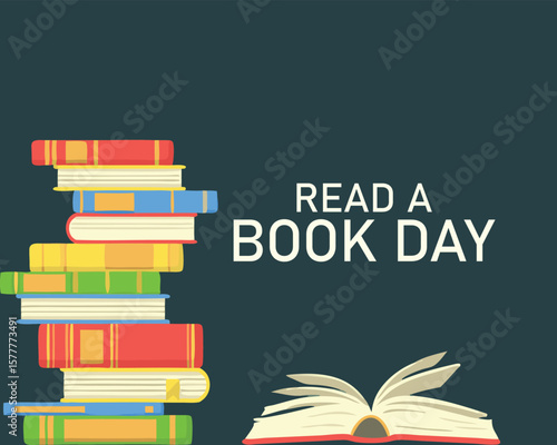 Books on shelves. Read a book day. International literacy day. Biography, adventure, novel, poem, fantasy, story, detective, art, romance, childrens books, cook books.Vector illustration in flat style