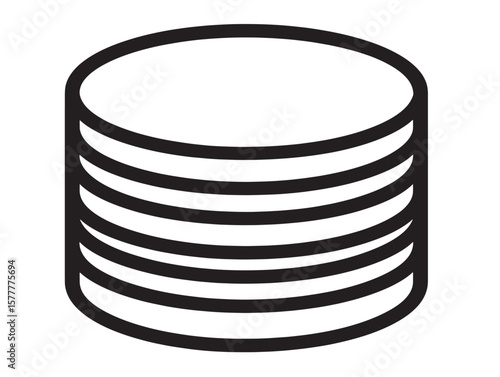 Elegant Line Art Database Icon Vector