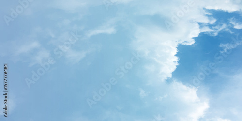 Blue sky, sun, clouds. A peaceful moment with underlying complexity. A reflection of the sky on thin clouds. Hidden emotions beneath a bright exterior like feeling melancholic on a good day background