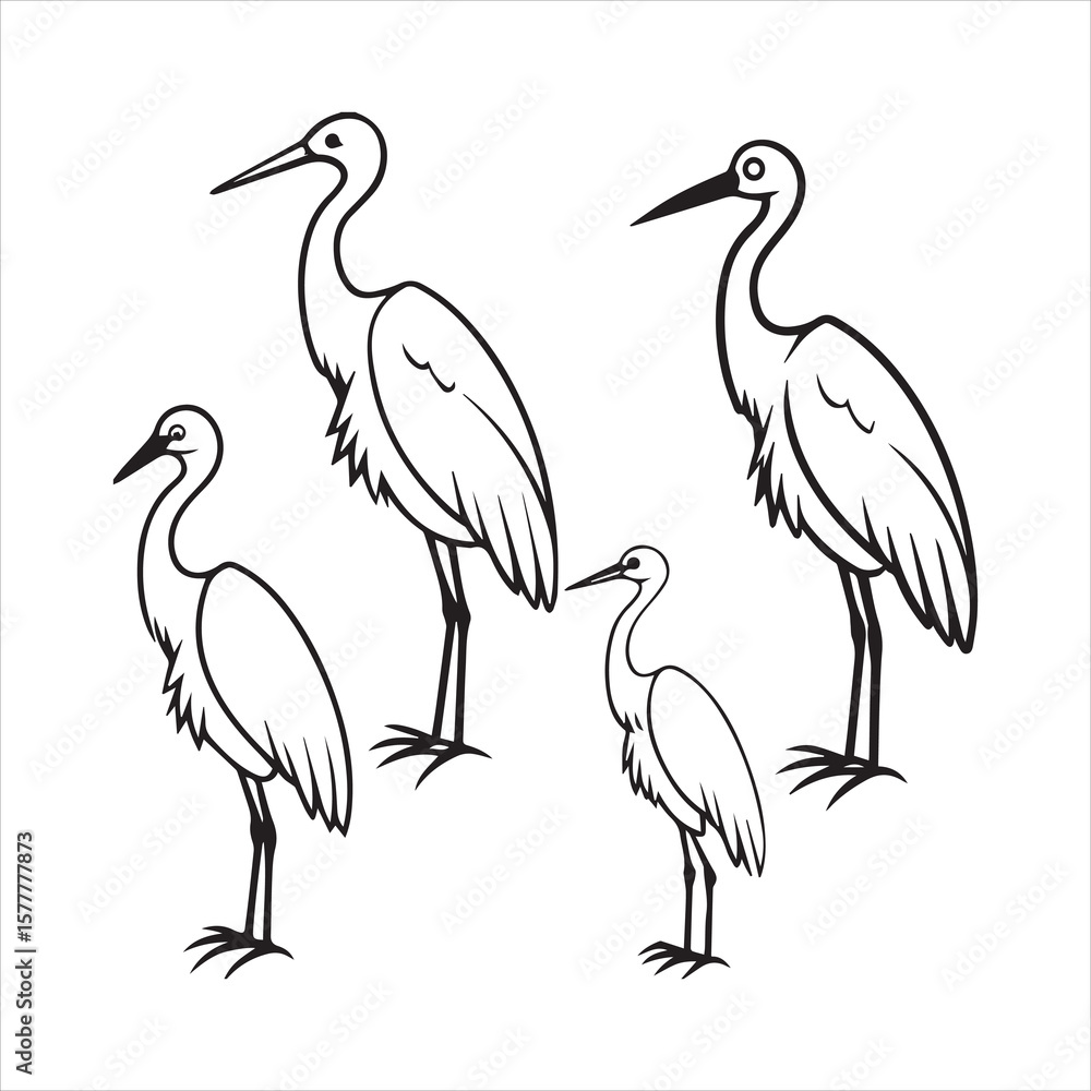 Fototapeta premium Little egret icon vector art