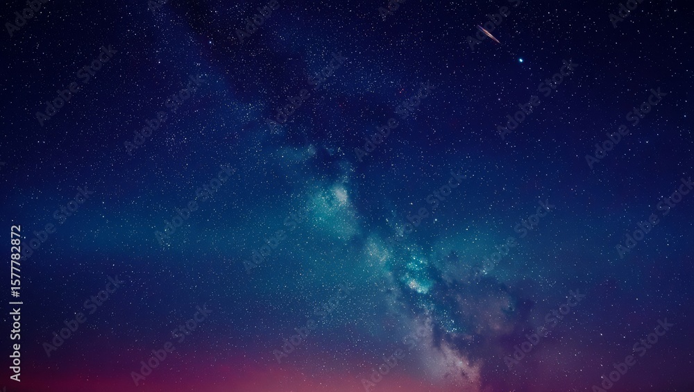 Fototapeta premium Vast starry night sky with milky way and a shooting star