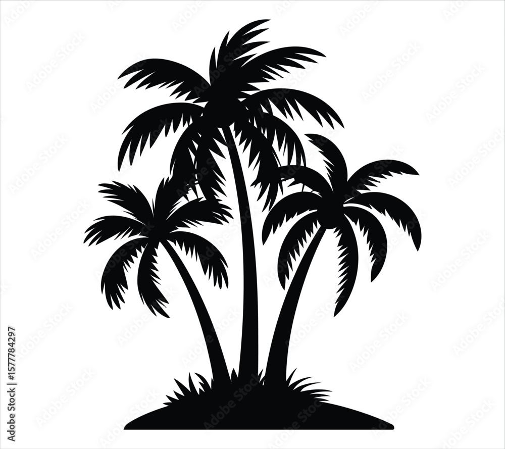 Obraz premium Palm Tree Silhouette Vector Collection