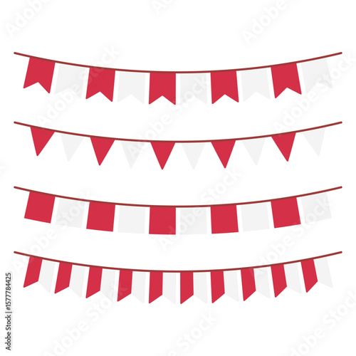 Indonesian party garlands in red white for Independence Day