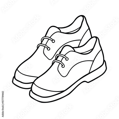 Simple outline drawing of a pair of classic leather oxford shoes