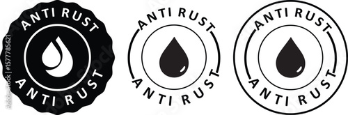 Set of Anti Rust Icons for Industrial and Chemical Safety