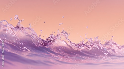Wallpaper Mural Frozen Wave Splash Against Peach-Pink Sky – Cinematic Wide Header Composition with Clean Space for Text Overlay Torontodigital.ca