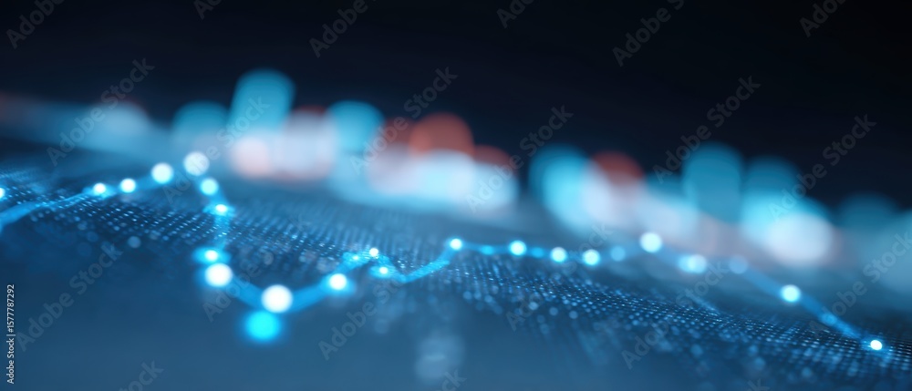 Fototapeta premium Abstract visualization of data analysis and charts, scientific method