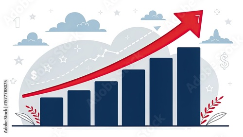 business graph with arrow