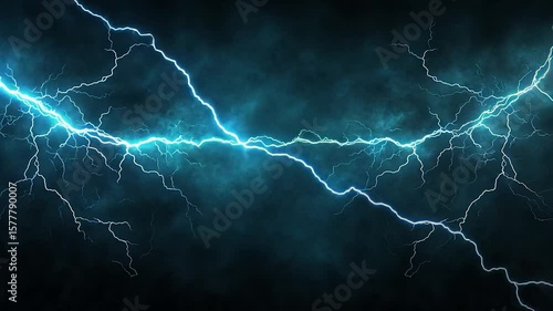 Abstract Lightning Storm: Digital Art of Electrifying Blue Bolts