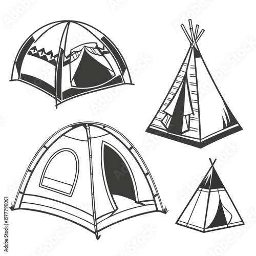 Diverse Tent Styles Collection camping shelter