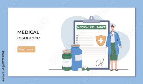 Medical insurance concept illustration. Vector illustration