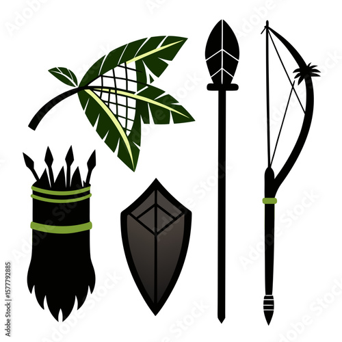 Jungle hunter tools and foliage arrows