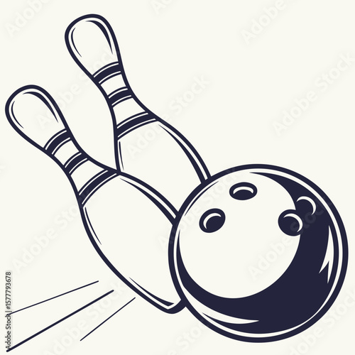 Close-up of bowling ball with pins blurred behind, ready for a perfect strike.