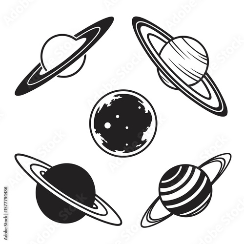 Planets saturn mars celestial bodies cosmic spheres