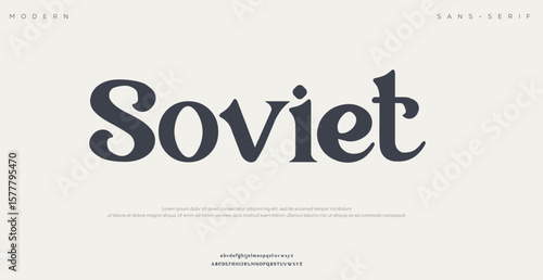 Soviet Futuristic modern elegant font alphabet vector