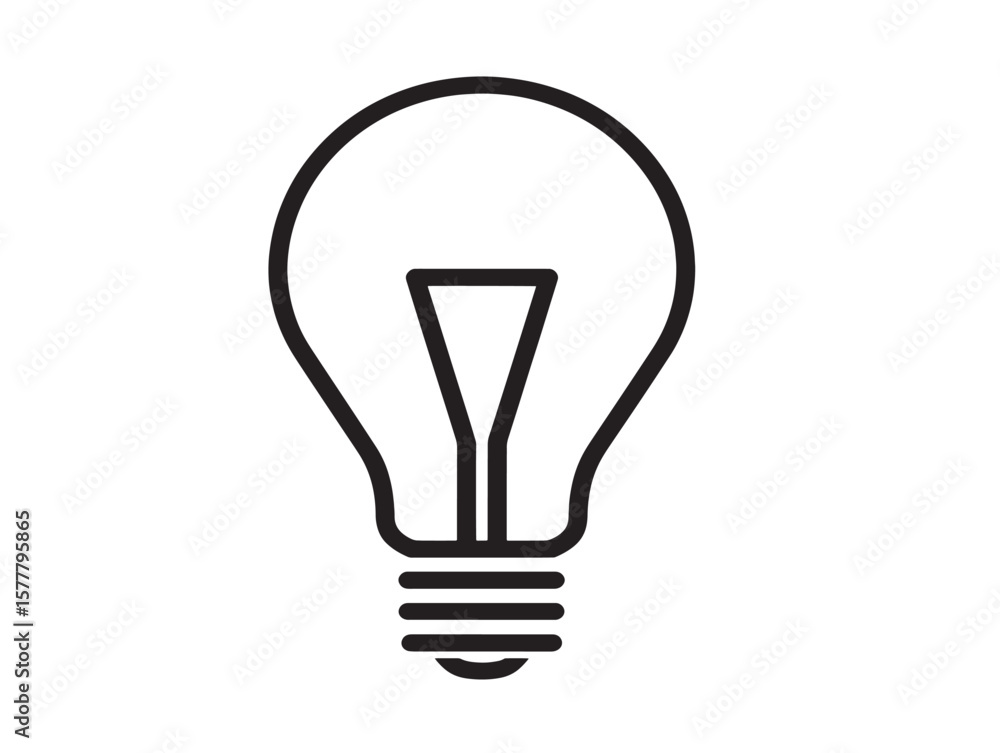 Simple Line Art of Creative Lightbulb Icon Simple Line Art of Creative Lightbulb Icon