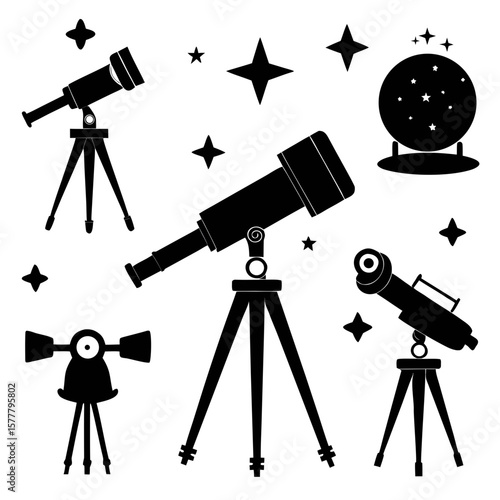 Telescopes and celestial objects observatory stars
