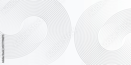 Abstract white glowing geometric lines on gray background. Modern shiny blue circle lines pattern. Futuristic technology concept nice art light modern simple poster