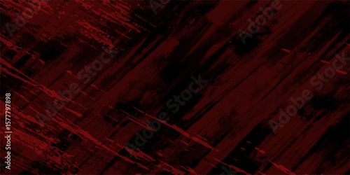 Black and Red Grunge Brush Background Abstract texture dust particle and dust grain on black background	Horror bloody creepy frightening.