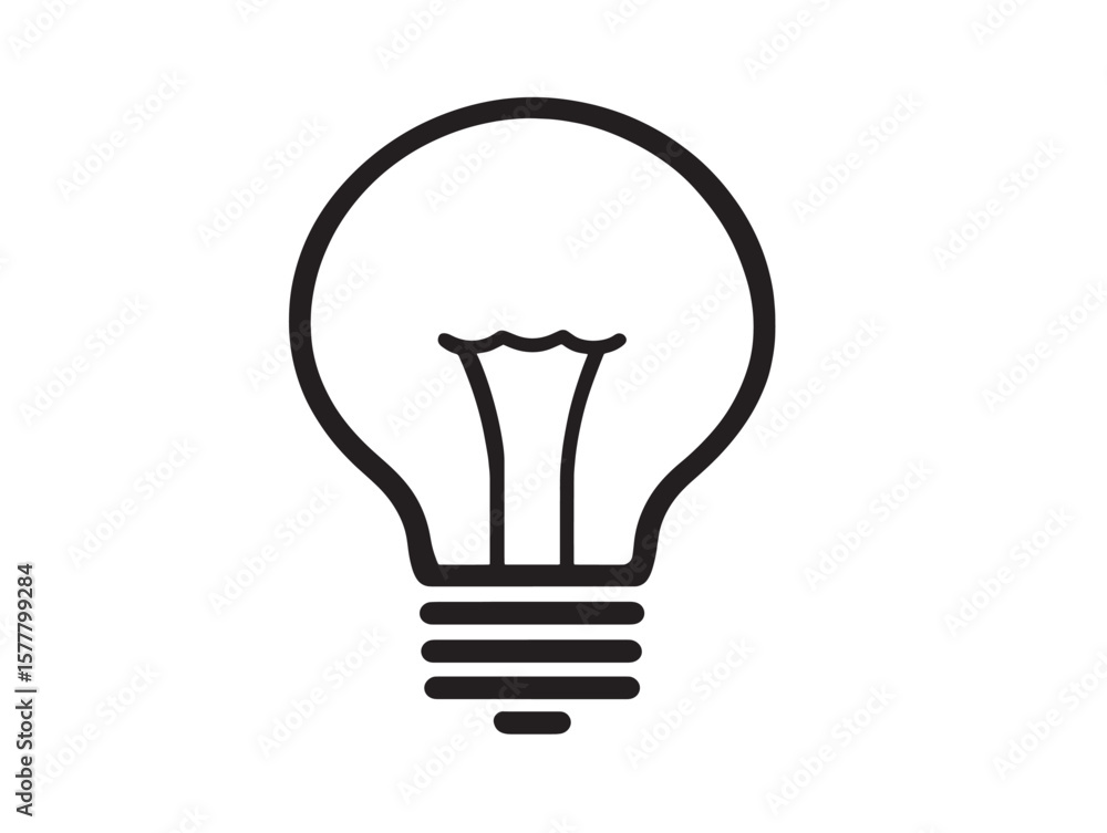 Simple and Clean Lightbulb Icon Vector Graphic Simple and Clean Lightbulb Icon Vector Graphic