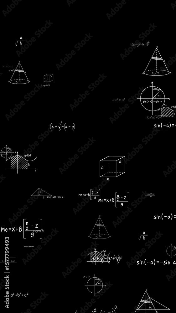 math theory formulas and shapes alpha channel animation, mathematics ...