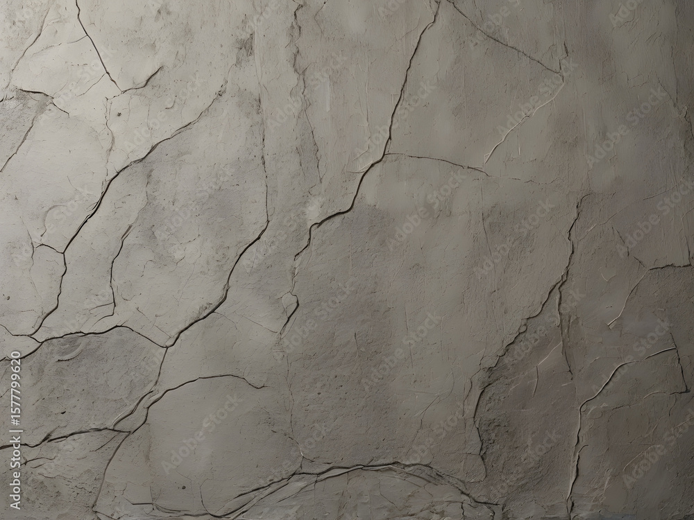 Naklejka premium Cracked Concrete Wall Texture with Subtle Gray Tones