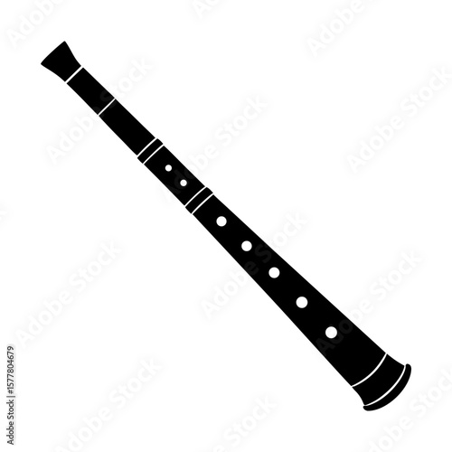 Clarinet musical wind instrument woodwind vector illustration silhouette