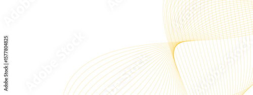 Golden smoke curve on white or transparent background  Modern flowing wavy lines. Futuristic technology concept. Suit for banner, poster, cover, brochure, flyer