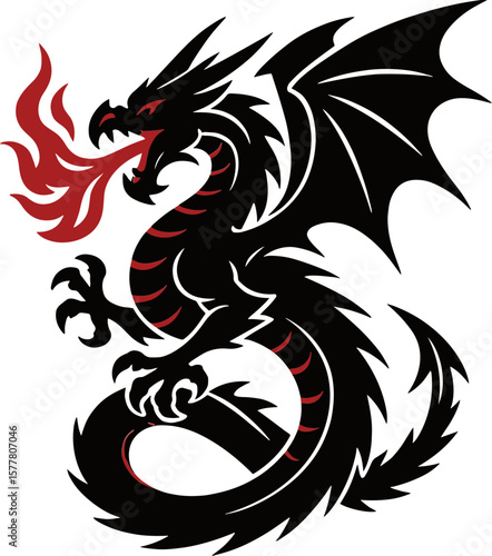 Fire Breathing Dragon SVG Cut Files for Cricut & Silhouette