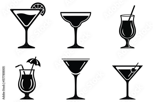 set of cocktails