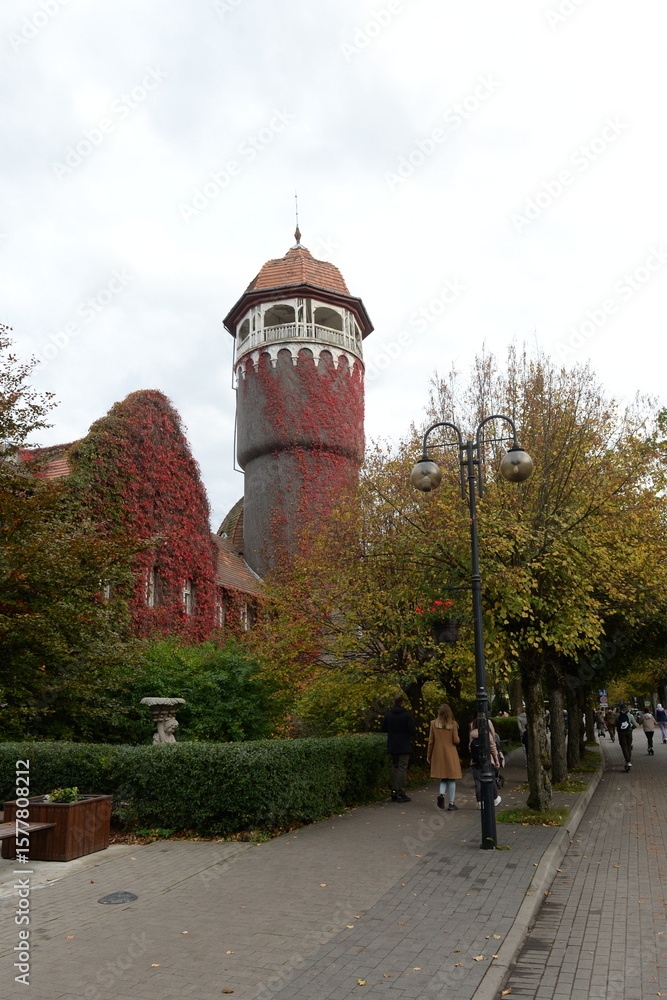 Fototapeta premium Water tower in the center of Svetlogorsk, Kaliningrad region