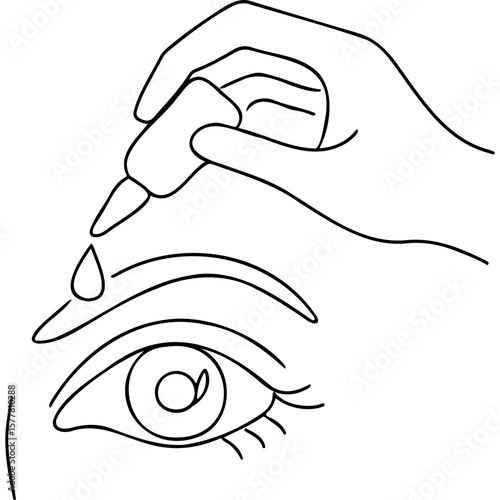 Hand applying eye drop to eye for World Sight Day  