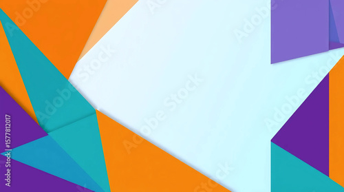 soft abstract geometric composition with orange and blue diagonal blocks on a pale background