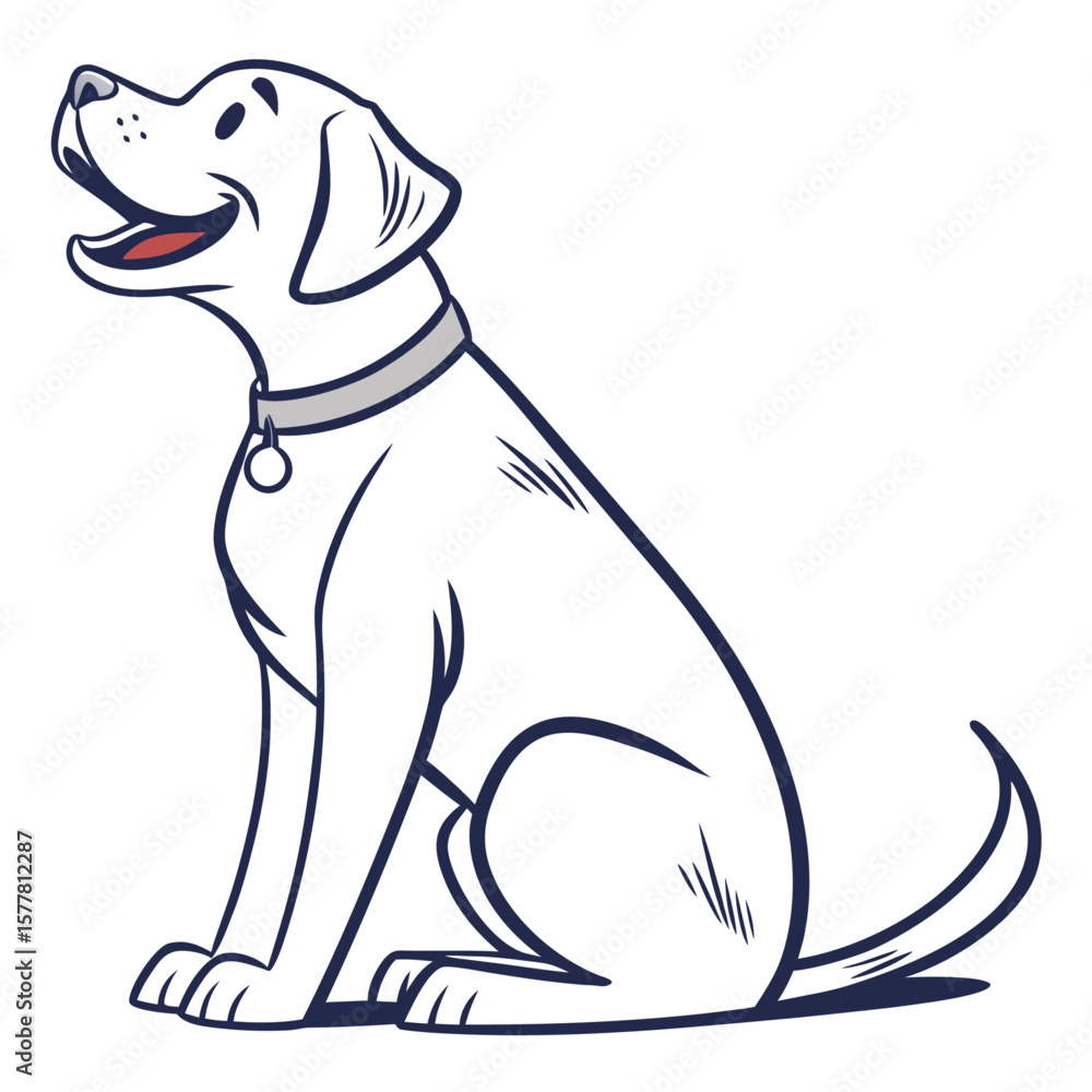 Obraz premium labrador retriever dog cute pose vector illustra