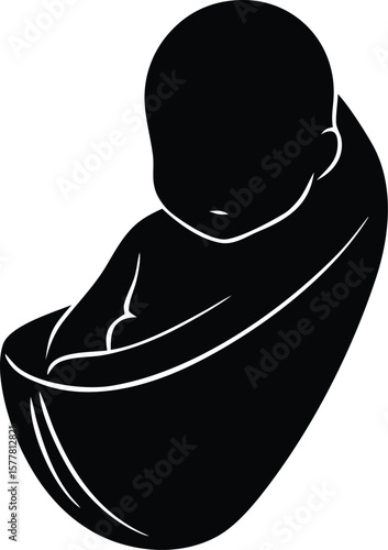 baby swaddle silhouette vector