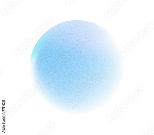 Gradient background, color gradation circle with grain noise texture, vector abstract watercolor holographic blu